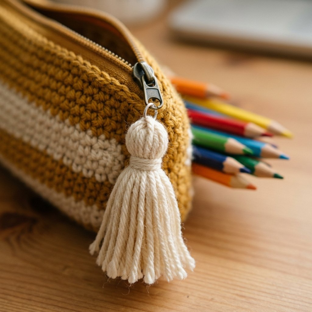 How to Crochet a Striped Pencil Case (Beginner-Friendly Pattern) crochet pencil case with tassel 20260914032022