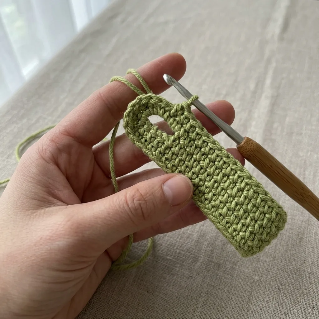 Crochet baby clog uppers and straps laid out before sewing together